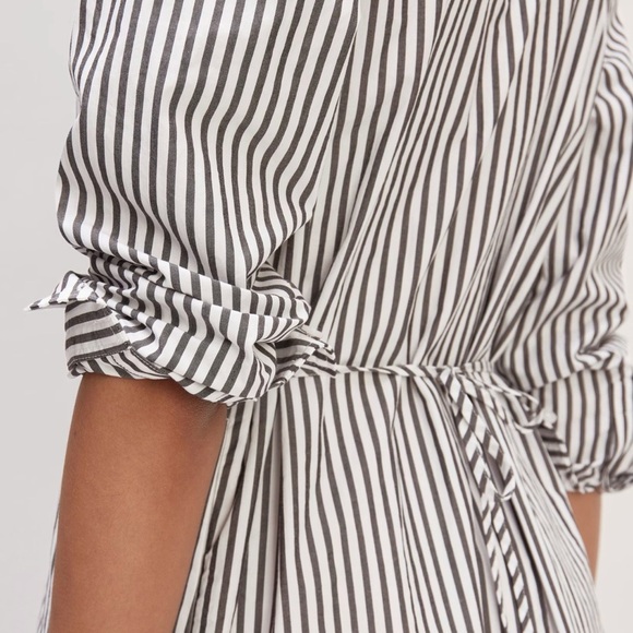 Everlane Supima Cotton Midi Collared Shirt Dress Size Medium Relaxed Fit Pockets - Picture 12 of 16